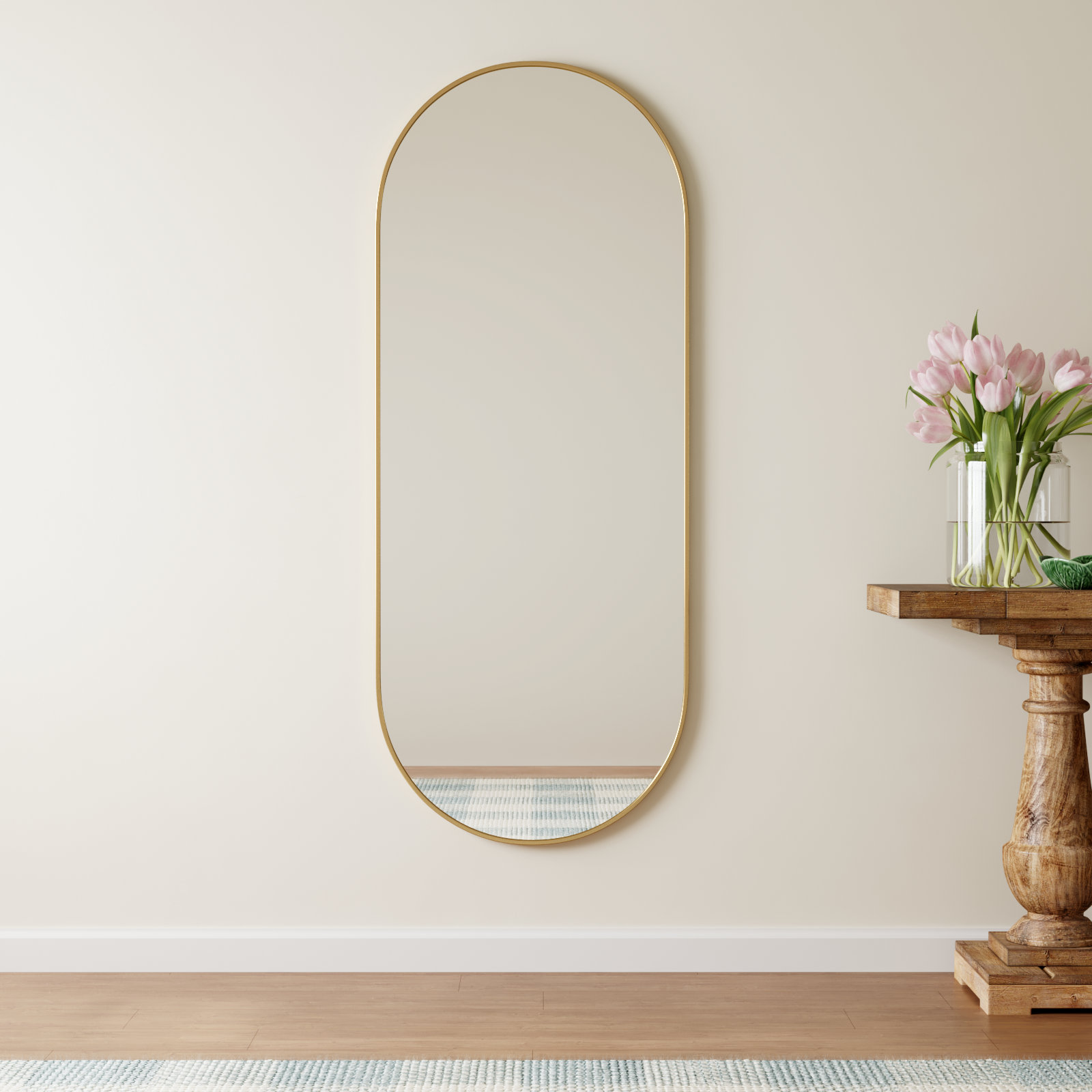 Elington Accent Mirror, 60"  x 24" , Brass
