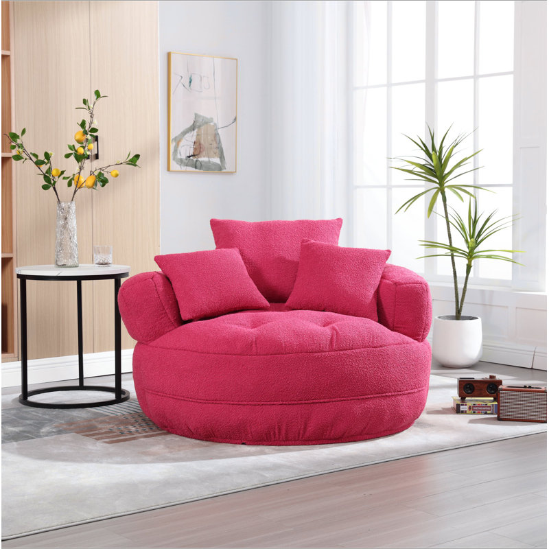 Canapé-lit simple Chenille, Boucle rose rouge