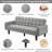 Linen Square Arm Sleeper Sofa Bed-416323049