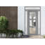 Façade extérieure pré-suspendue Porte en fibre de verre transparent transparent / Manux 8555 frêne gris clair / porte de bureau commerciale et résidentielle / l 36 po x H 80 po - Gauche-98196005-98196002-98196001