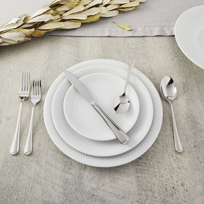 HENCKELS Alcea Flatware Set, 65-Piece, Silver