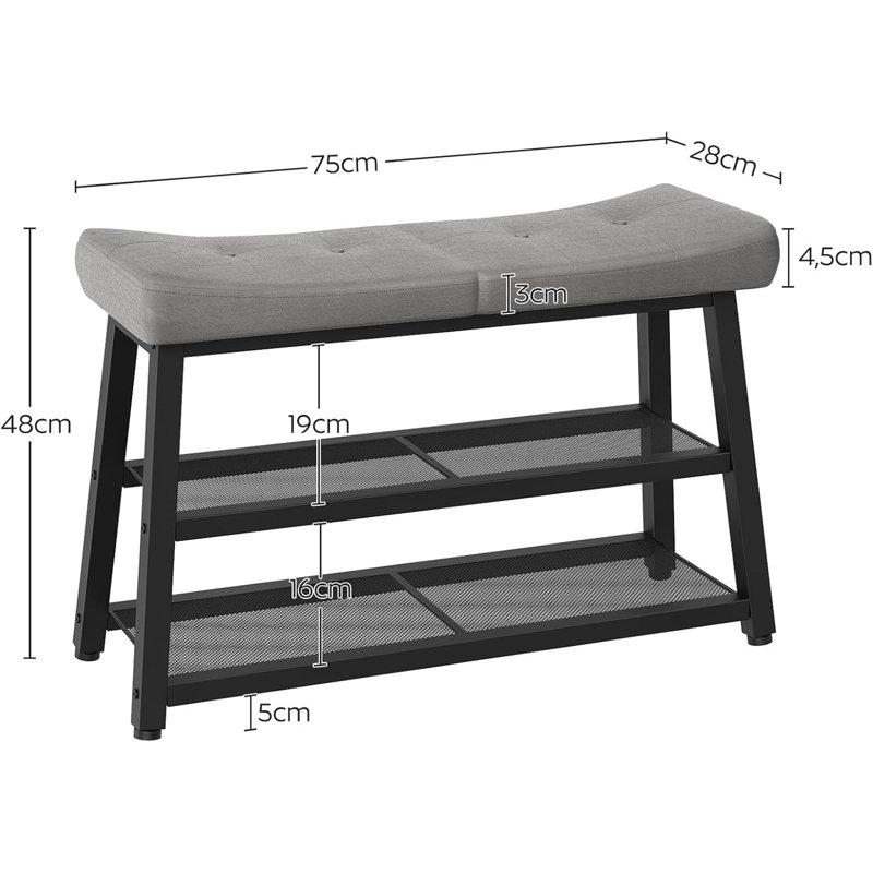 Premium Wooden Shoe Cabinet For Home, Gray/Black