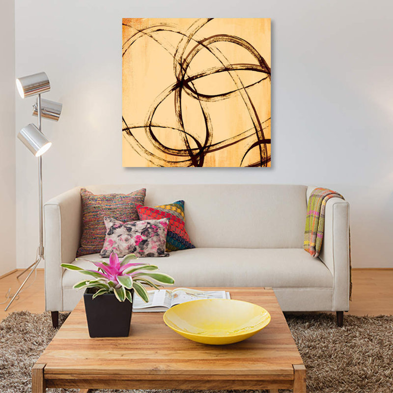 « loopy iii », impression sur toile, H 26 po x l 26 po x P 1,5 po, Pas de tapis, Toile tendue