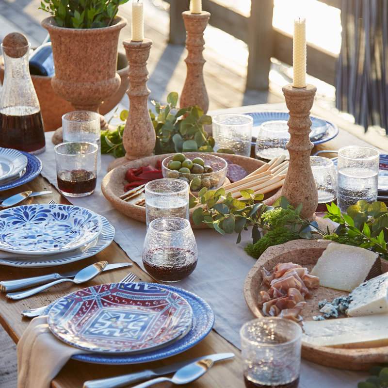 Iberian Dessert/Salad Plate, Indigo/White