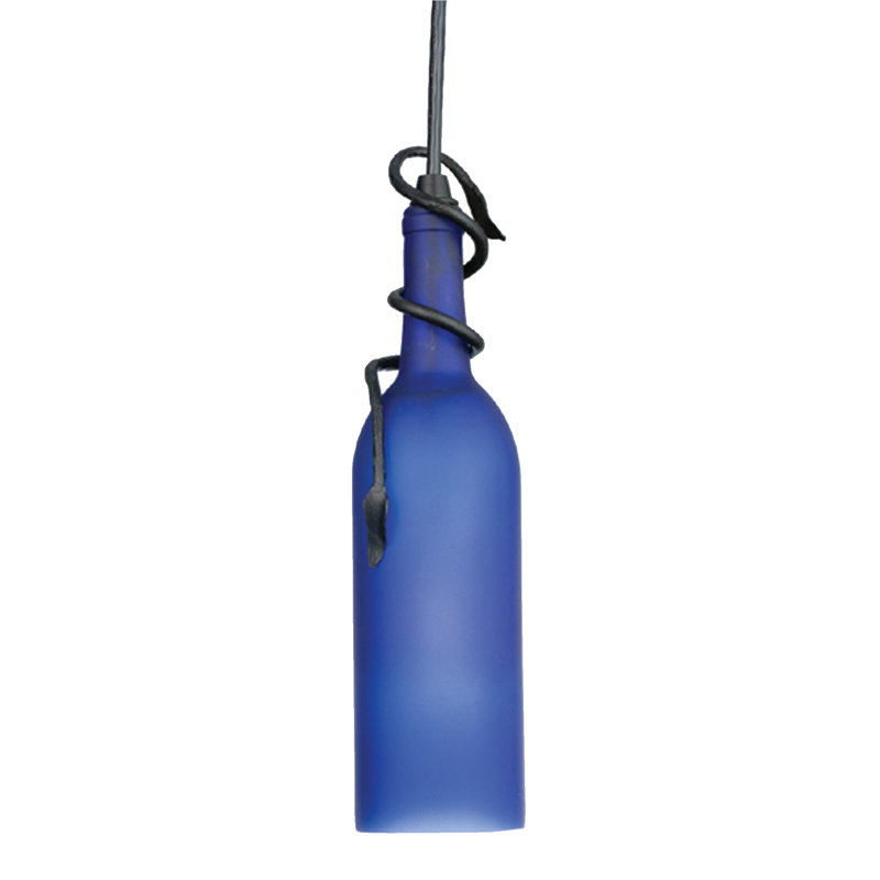 Greenbriar Oak 1 - Light Pendant, Frosted Blue, 84" H x 4" W x 4" D