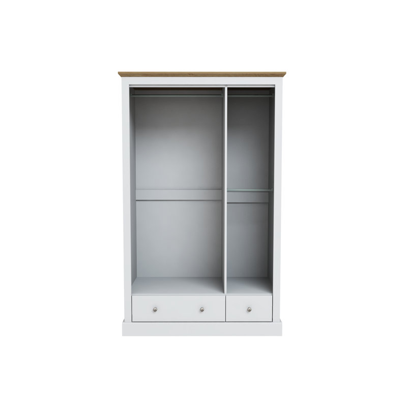 Devon Oak 3 Door Wardrobe, White