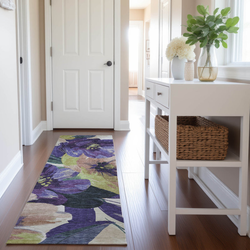 Premium Machine Washable Northdale AMF1487 Floral Rug, Runner 2'3" x 7'6"
