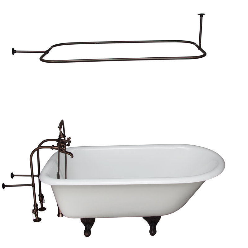 54'' x 30'' Soaking Cast Iron Bathtub, Oil Rubbed Bronzed