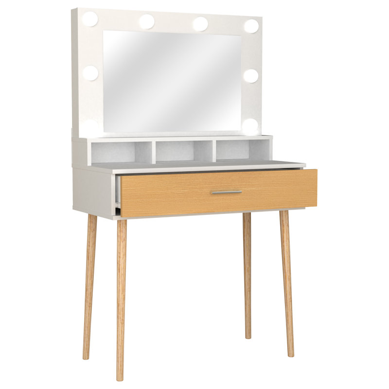 Sacaton Dressing Table with Mirror, Brown/Grey