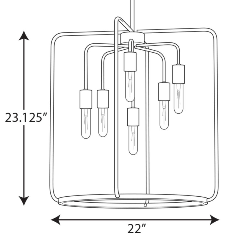 Sorcha 6 - Light Single Pendant, Silver