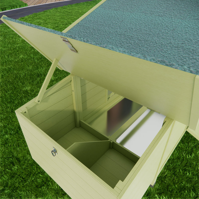 11.12 Ft Chicken Coop, 2 Nesting Boxes, Good Ventilation, -Proof, -Range Doors, Perch Inside, Predator Protected Protected, Inside