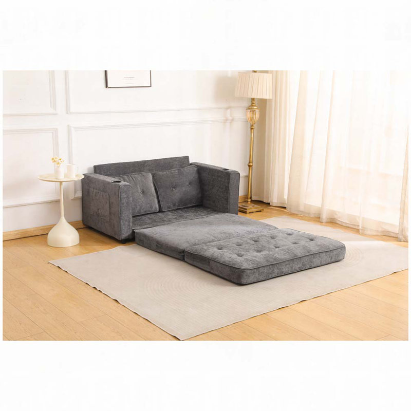 Canapé-lit convertible en futon, Gris foncé