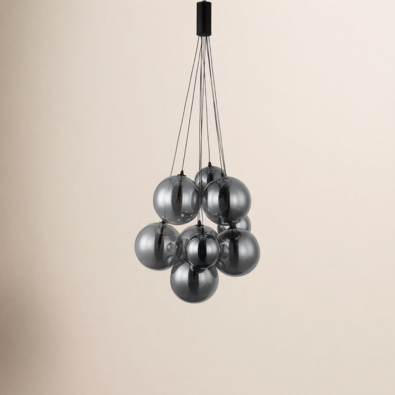 Luminaire suspendu 9 lumières Celica, Noir