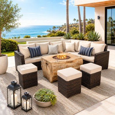 8 - Person Patio Conversation Set with Cushions