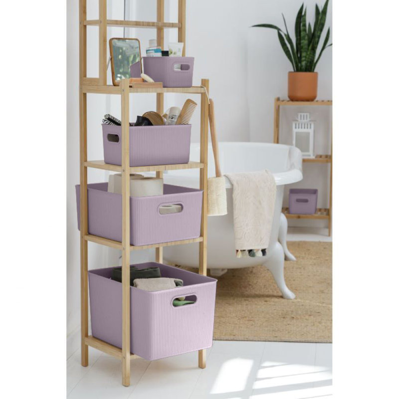Ribbed Plastic Box Set, 2, Lilac