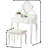 Northview Wood Cosmetic Vanity Table And Stool, White - 5 Drawer Space For Makeup & Adjustable Oval Mirror Stool By Drawers Cosmetics Storage