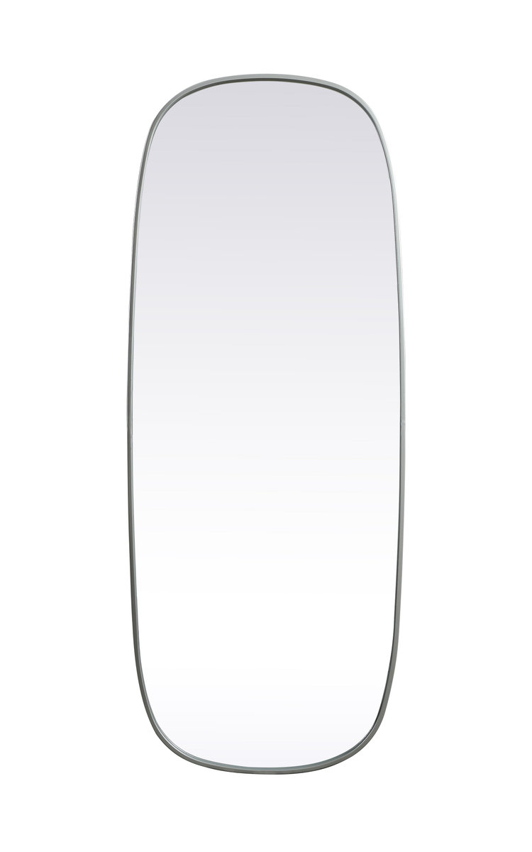 Bertin Metal Oval Wall Mirror, 60"  x 24" , Silver