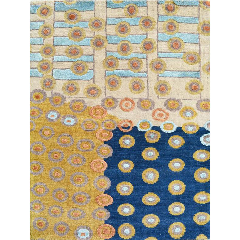 Tapis décoratif moderne à motif tissé bleu Barcelona, Rectangle 5 pi 1,02 po x 7 pi 6,55 po