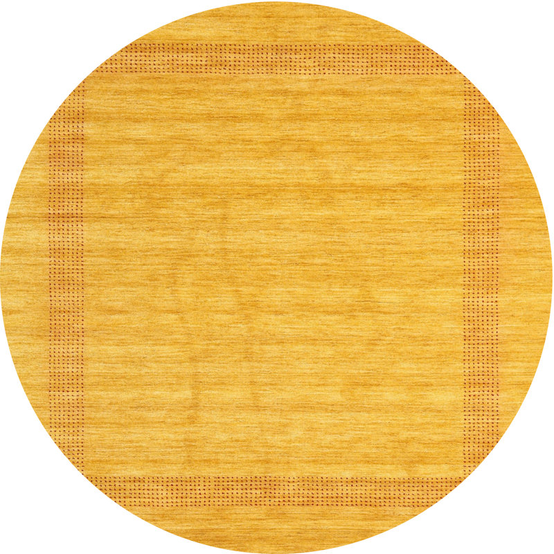 Tapis de zone jaune contemporaine Lieven, Rond 8 pi