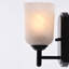 Éclairage de salle de bain noir mat à 1 lumière Laurelhurst, 4,75 po de largeur, verre marbré blanc, acier, à intensité variable, compatible DEL, fixation réversible-484580385-484580386-484580397