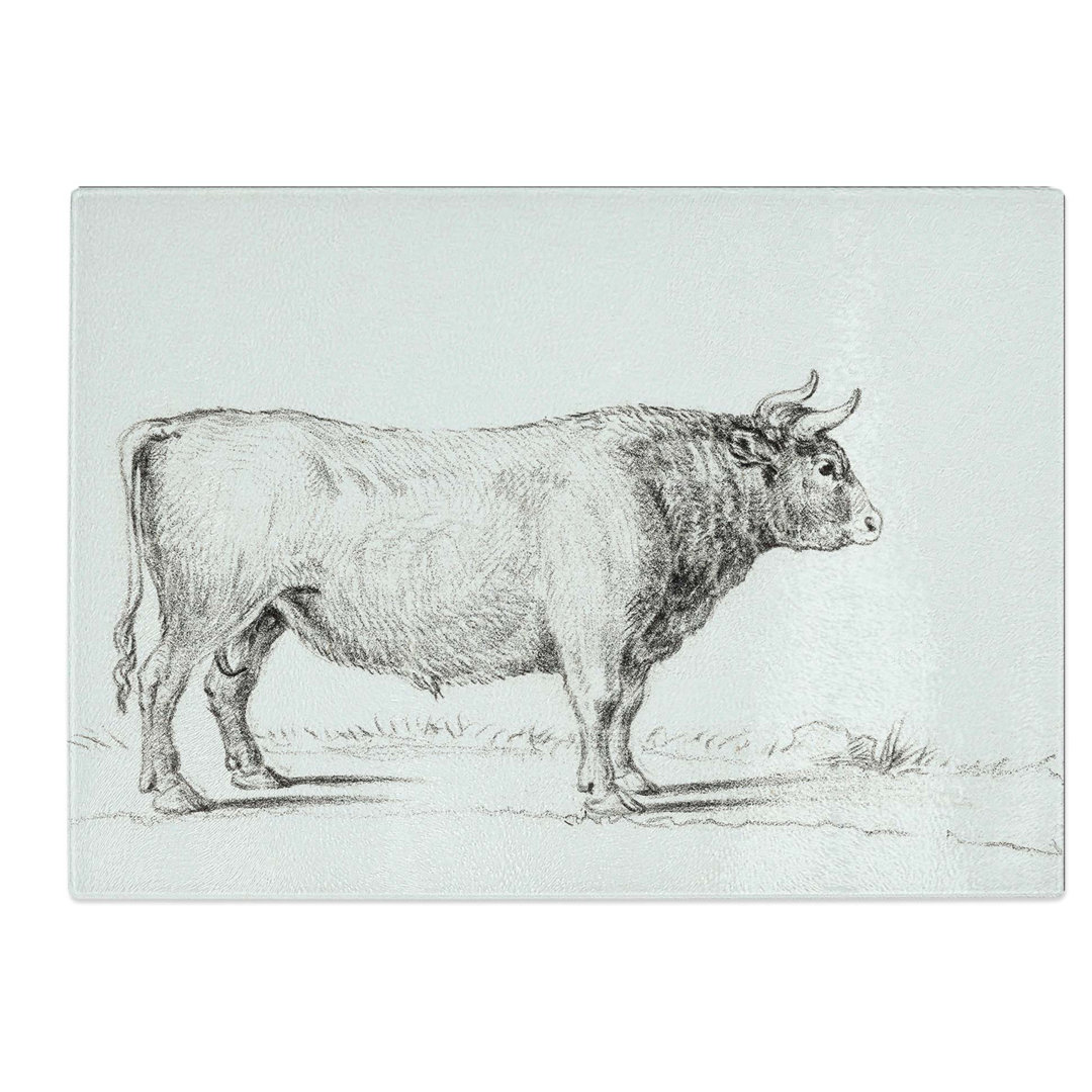 Tempered Glass Standing Bull by Jean Bernard Chopping Board