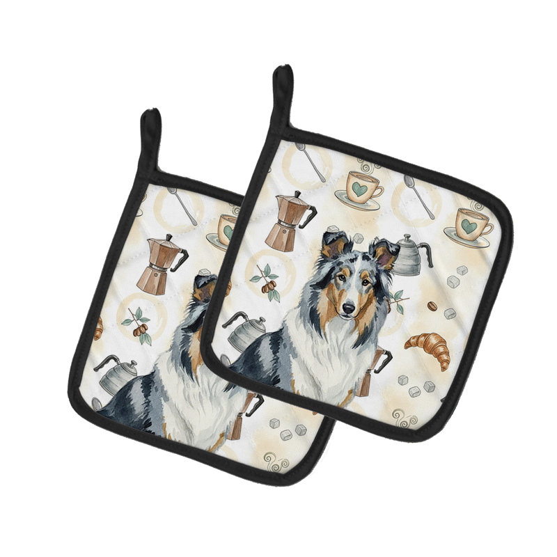 Paire de porte-cafetières Blue Merle Collie