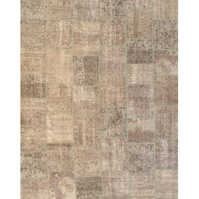 Turkish Wool Geometric Area Rug in Gray
