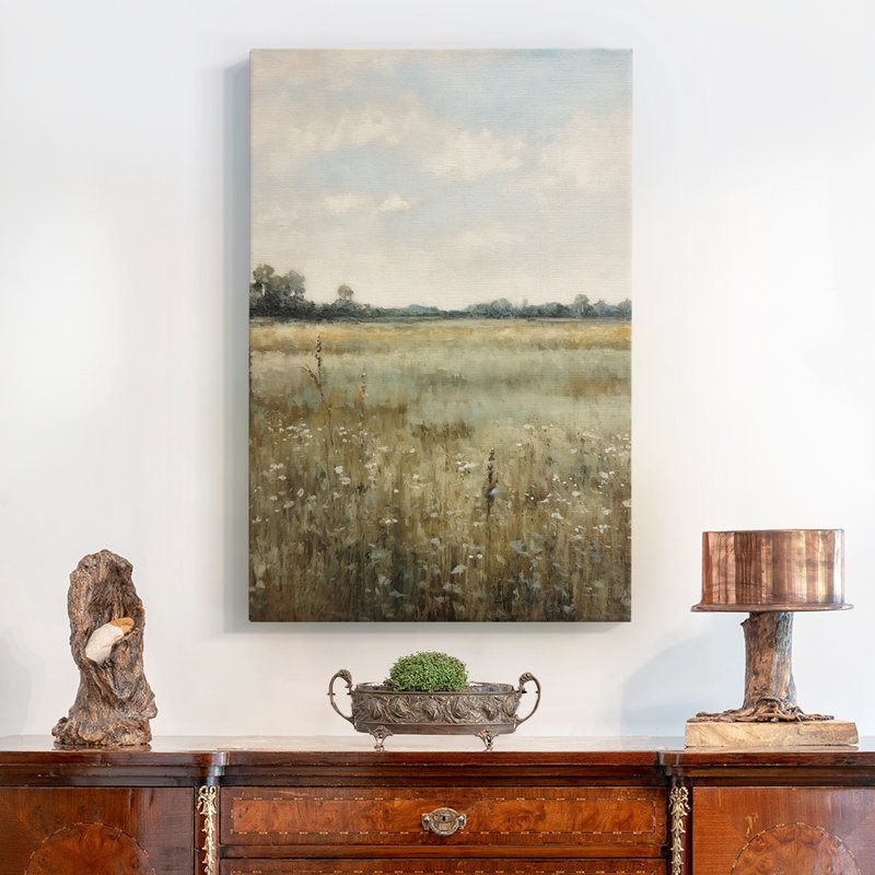 Paysage rétro d'époque XVIII, H 19 po x l 13 po