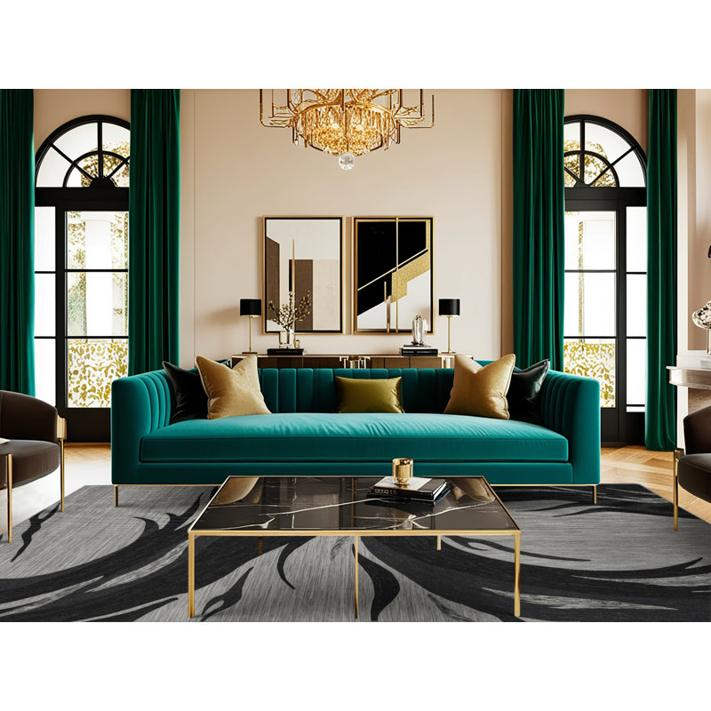  Tapis hawaïen noir lavable volcanique, Rond 4 pi