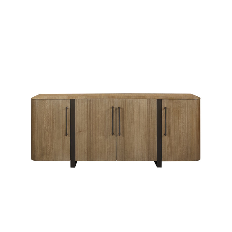 Carstens 72" Console Cabinet with Storage & Power Outlet – Eucalyptus Veneer
