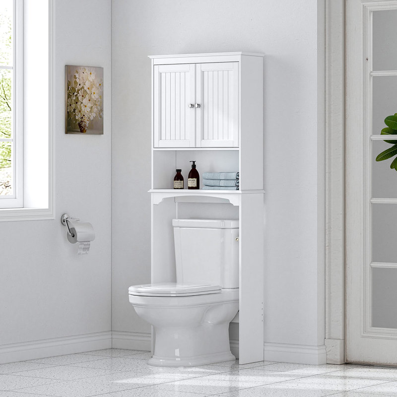Hardan Over The Toilet Storage, White, 66"H x 25"W x 9"D
