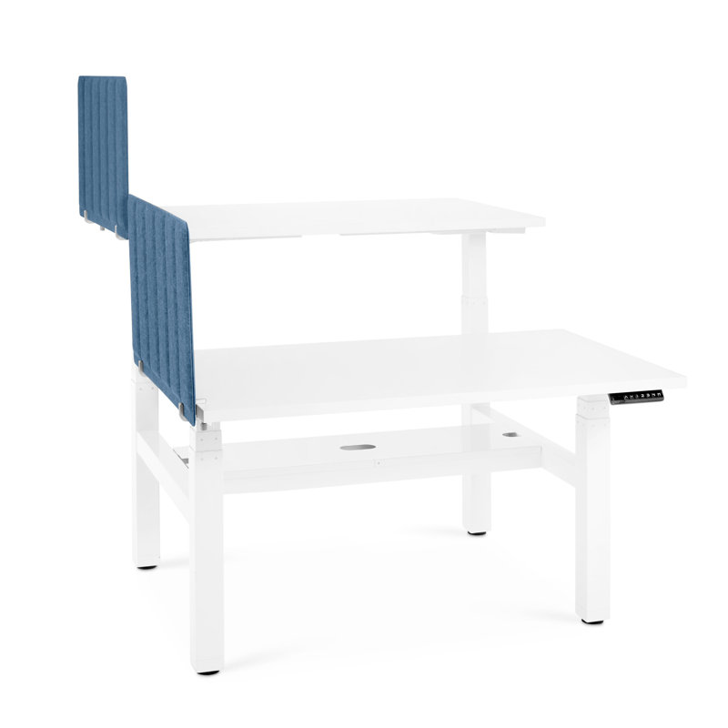Panneau d'intimité moulable pivotant, 17,5 po, embout, V2022, Bleu très foncé, 28"