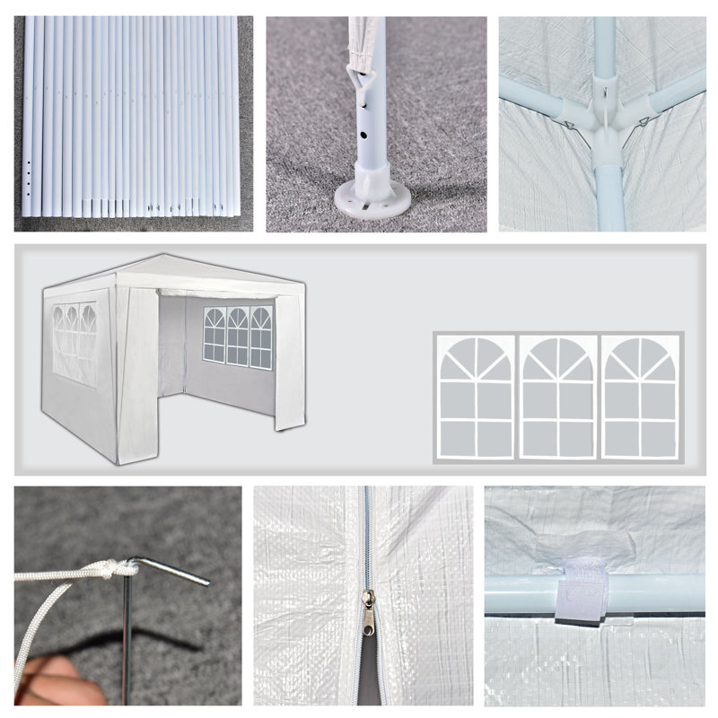 Mifflintown 3m x 3m Steel Party Tent, White