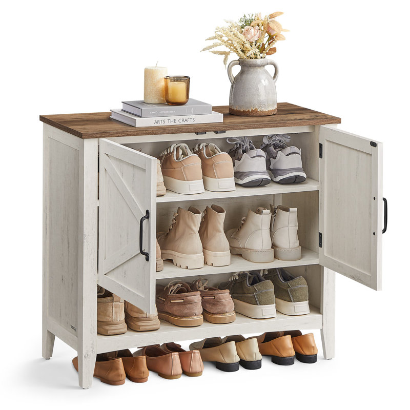 16 paires de rangement pour chaussures, Blanc rustique