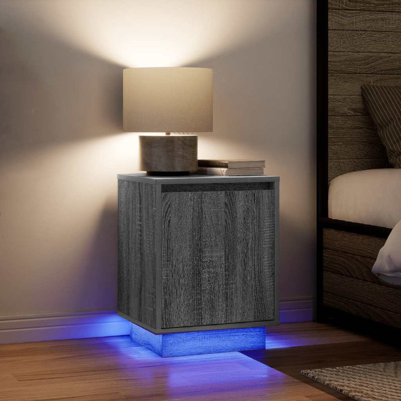 Dariona 38cm W Manufactured Wood Bedside Table, Grey Sonoma
