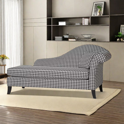 Elegant black and white cotton linen chair