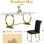 Ensemble de table de salle à manger 5 pièces de luxe blanc et doré avec 4 chaises en cuir blanches-819436152-819436158-819436155
