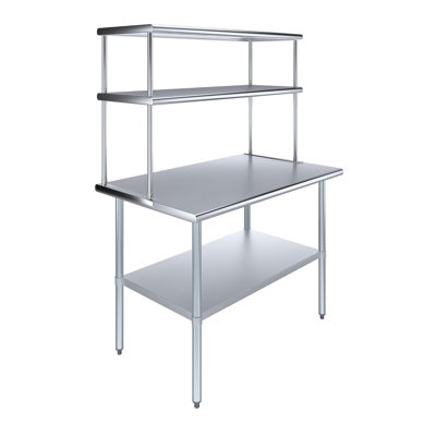 Surmatelas à deux niveaux en acier inoxydable l 48 po x P 30 po Express KitchQuip, certifié NSF