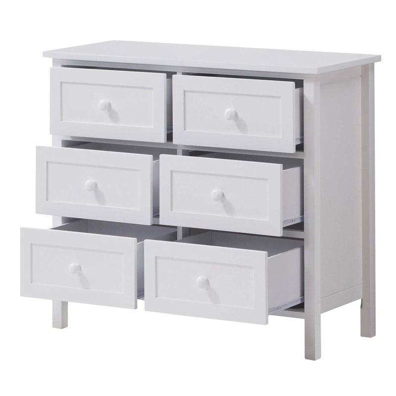 Commode horizontale en bois manufacturé à 6 tiroirs