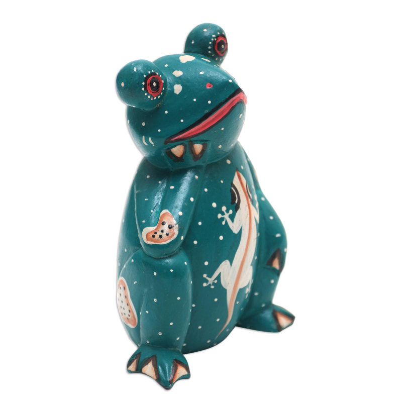 Statuette de grenouille en bois fabriquée à la main Dakota Fields