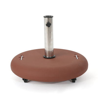 Outdoor Umbrella Stand - Concrete & Stainless Steel, 21.89" D X W 17.03" H, Assembly Required Holder Concrete, Steel Base, 17.03", For 1.6 2.2 Inch Pole