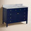 Ensemble de meuble-lavabo simple 48 po avec armoire bleu royal et comptoir en marbre de Carrare Lakeland-435414188