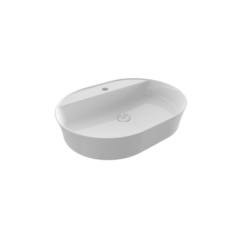 Sottile Slim Line Countertop Basin - 60x45cm, Gloss White