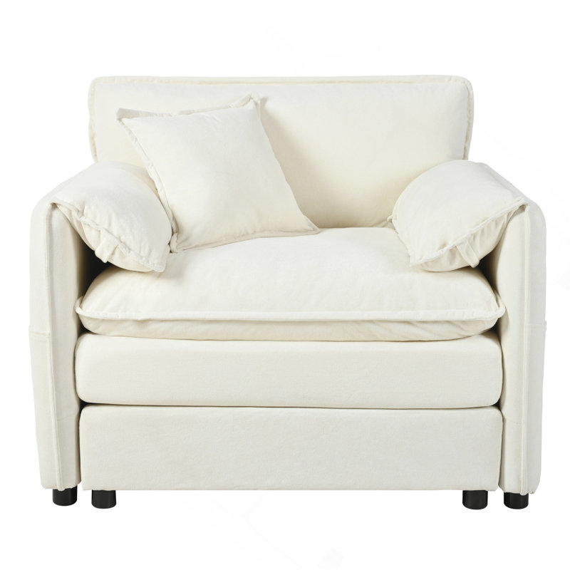 Comfortable Oversized Sofa Chair With Versatile Modules For Various Rooms, Beige Chenille