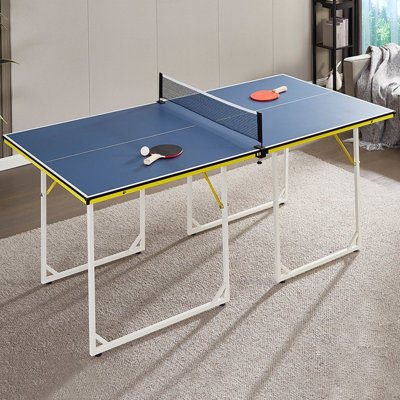 Table de ping-pong d'intérieur pliable compacte 71,65 po pour la maison, table de tennis de table portable