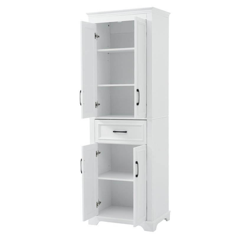 Westcott 70.8" Tall Freestanding Bathroom Storage with Soft-Close Doors, Drawer, Adjustable Shelves