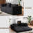 72.4" Compression Convertible Sofa Bed, Chenille Sofa, Comes With Two Side Storage Pockets And Two Cushions,black-2104413544