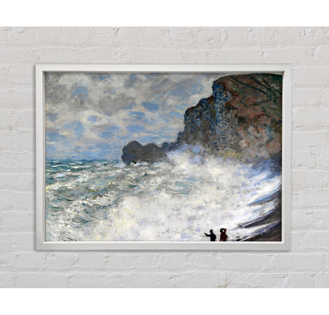 Monet Rough Weather At Etretat - Einzelbildrahmen Kunstdrucke auf Leinwand