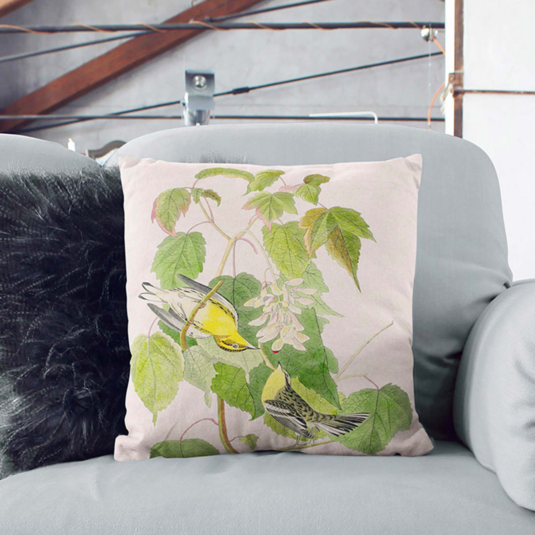 Hemlock Warbler by John James Audubon Cushion with Filling