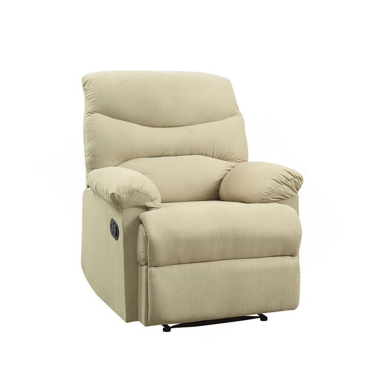 Fauteuil inclinable beige avec accoudoirs coussinés, Beige clair